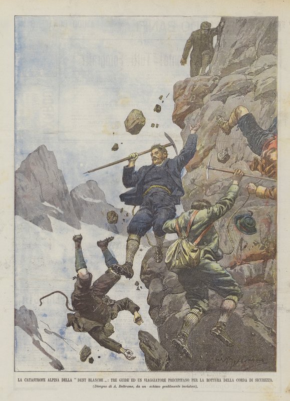 Dent Blanche alpina katastrofen, tre guider och en resenär som faller för pausen? av Achille Beltrame