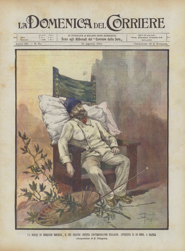 Domenico Morellis död, den största italienska samtida konstnären, ägde rum den 13 Corr, i Neapel av Achille Beltrame