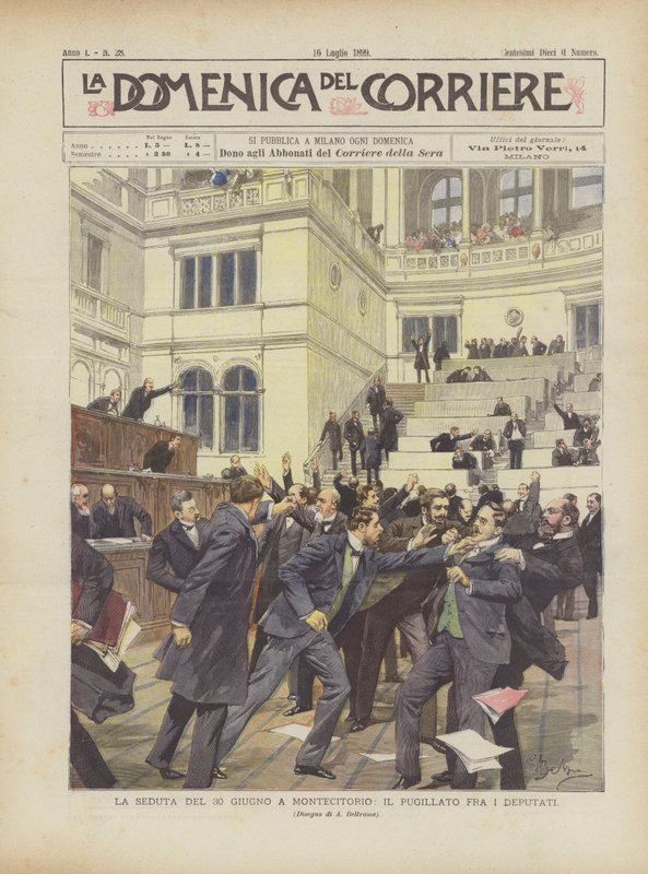 Sessionen den 30 juni i Montecitorio, Pugillato bland suppleanterna av Achille Beltrame