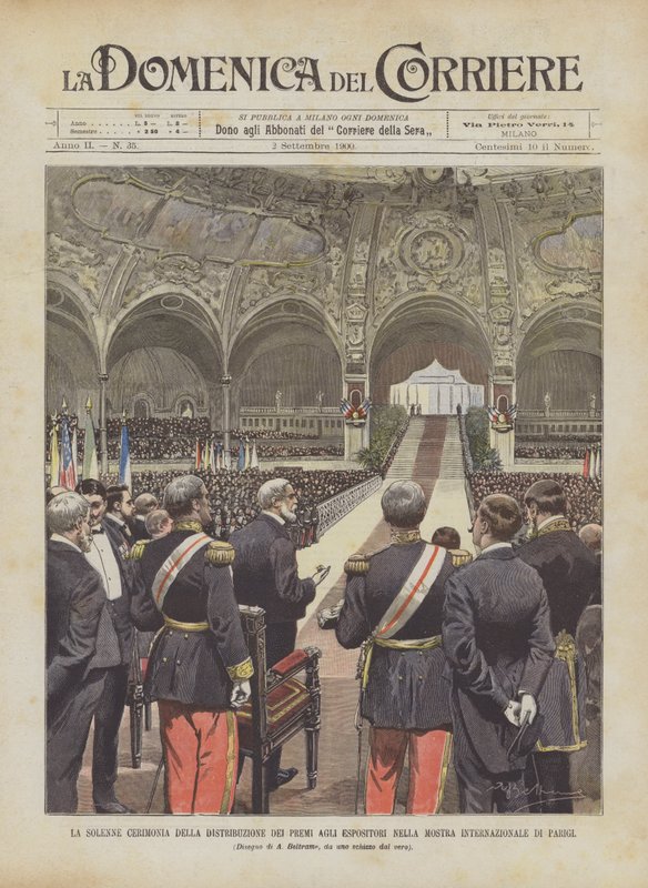 Den högtidliga ceremonin för utdelningen av priser till utställare på Paris internationella utställning av Achille Beltrame