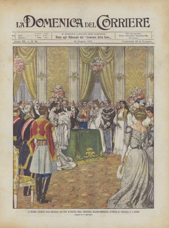 Den högtidliga ceremonin för prinsessan Jolanda-Margheritas födelseattest? av Achille Beltrame