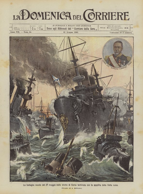 Sjöslaget den 27 maj i Koreasundet slutade med den ryska flottans nederlag av Achille Beltrame