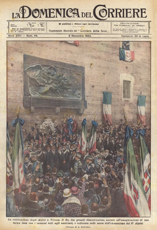 Firandet av Alpini i Verona av Achille Beltrame