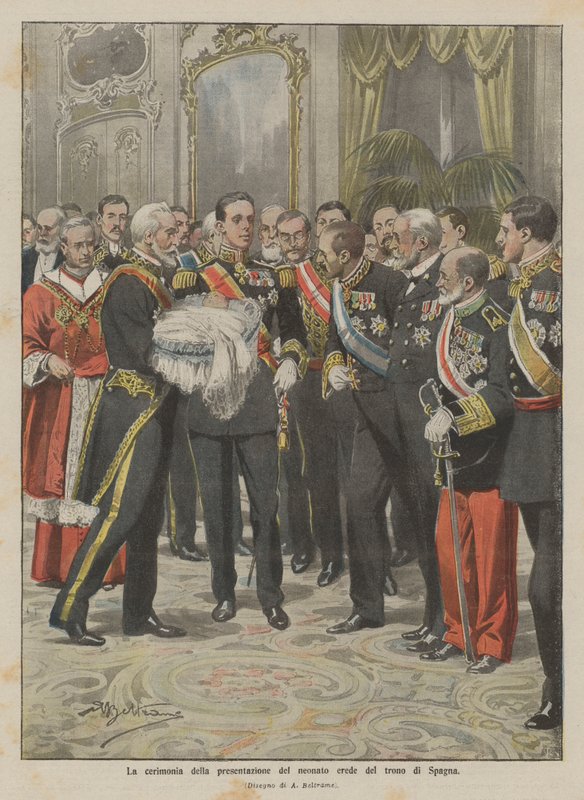 Ceremonin för presentationen av den nyfödda arvtagaren till Spaniens tron av Achille Beltrame