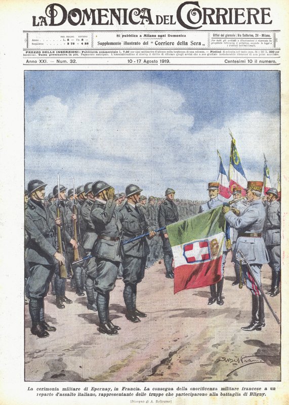 Den militära ceremonin i Epernay, Frankrike av Achille Beltrame