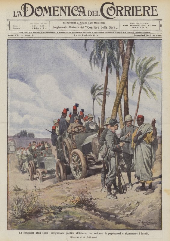 Erövringen av Libyen, en fredlig spaning inuti för att bli vän med befolkningen och känna igen platserna av Achille Beltrame