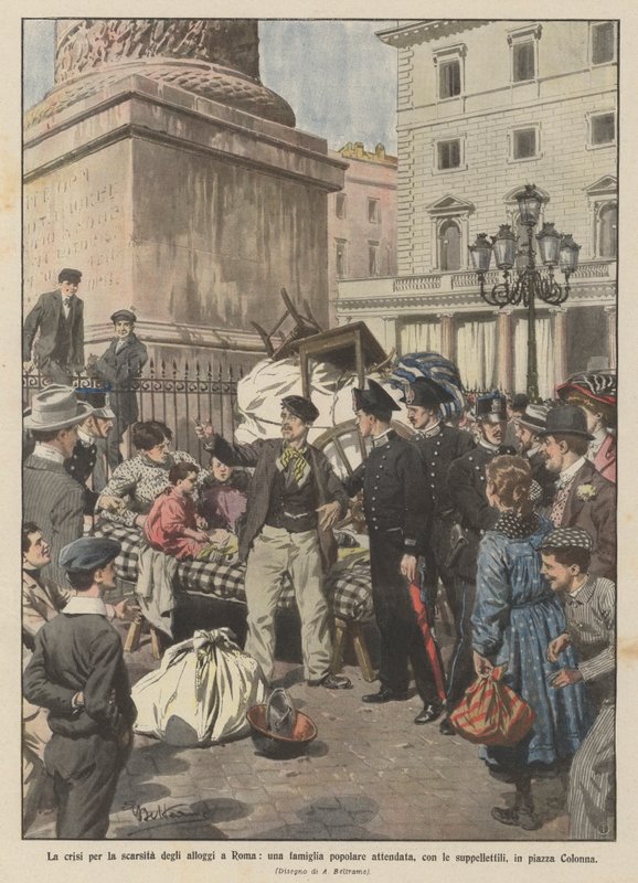 Krisen på grund av bristen på bostäder i Rom, en förväntad populär familj? av Achille Beltrame