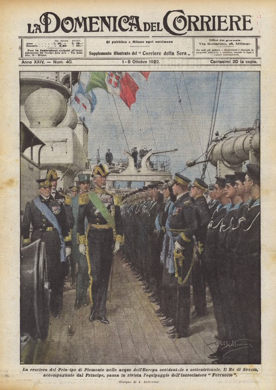 Kryssningen i Principe di Piemonte i vattnen i västra och norra Europa av Achille Beltrame