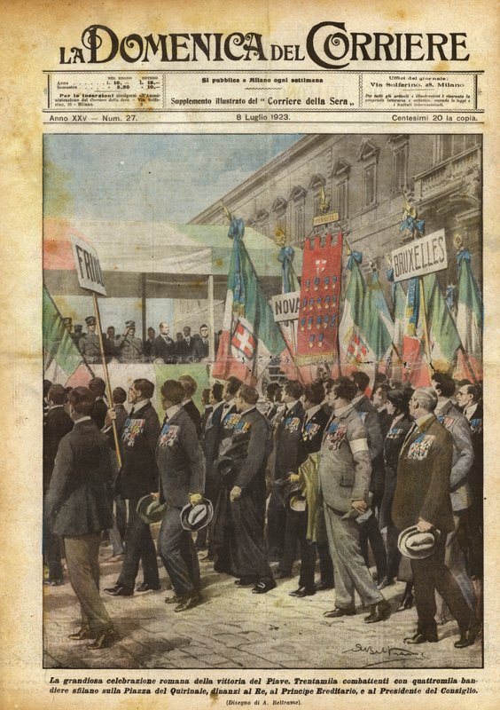 Det storslagna romerska firandet av Piaves seger av Achille Beltrame