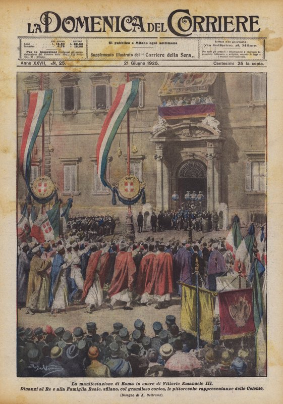 Demonstrationen i Rom för att hedra Vittorio Emanuele III av Achille Beltrame