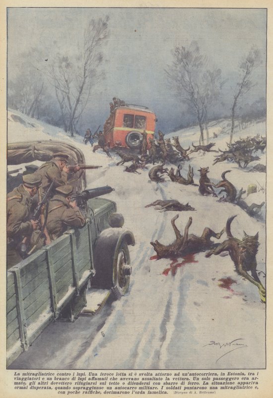 Maskingeväret mot vargar av Achille Beltrame