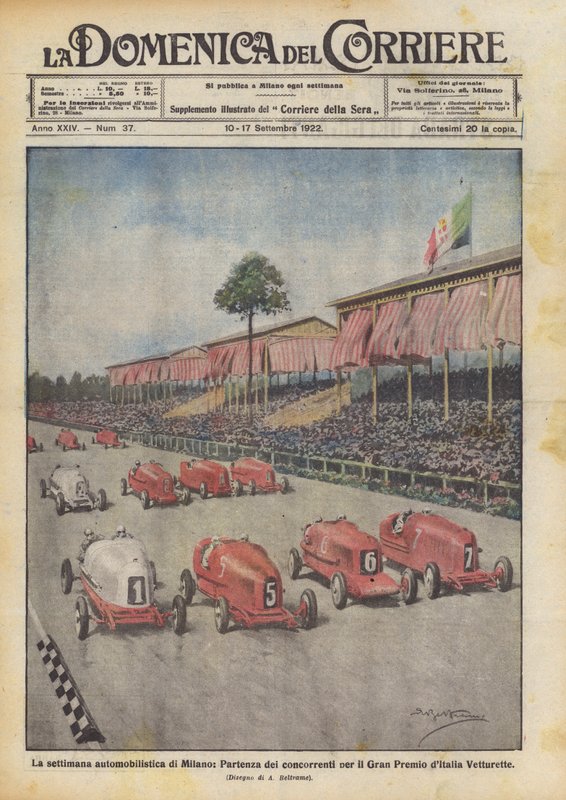 Milan Motor Week, konkurrenternas avgång för Italiens Vetturette Grand Prix av Achille Beltrame