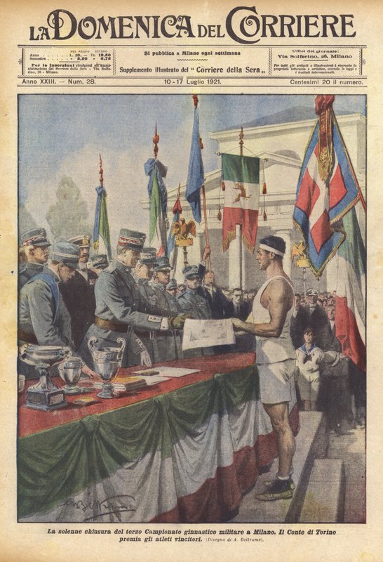 Den högtidliga avslutningen av det tredje militära gymnastikmästerskapet i Milano av Achille Beltrame