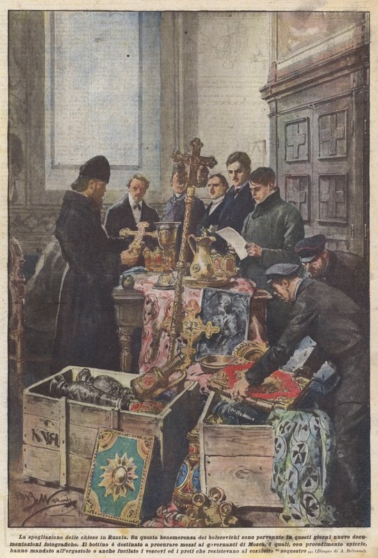 Avskaffandet av kyrkor i Ryssland av Achille Beltrame