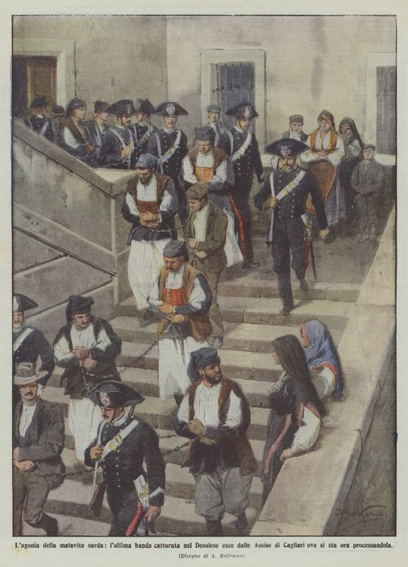 Lagonia i den sardiska underjorden, det sista gänget som fångades i Desulese kommer ut från Assizes of Cagliari? av Achille Beltrame