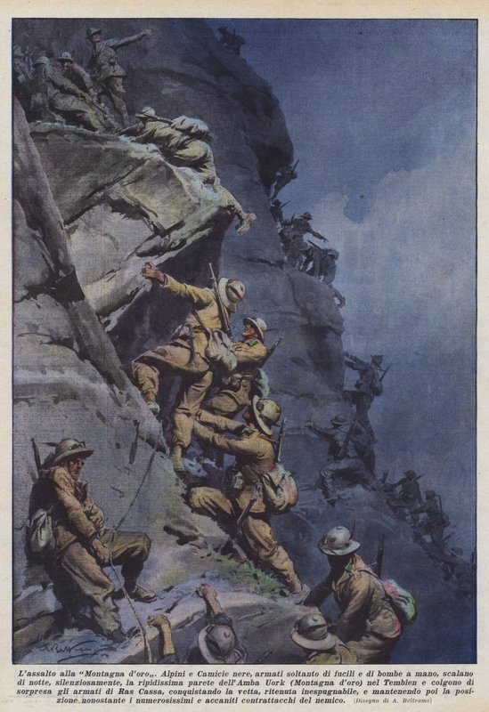 Anfallet på Golden Mountain av Achille Beltrame