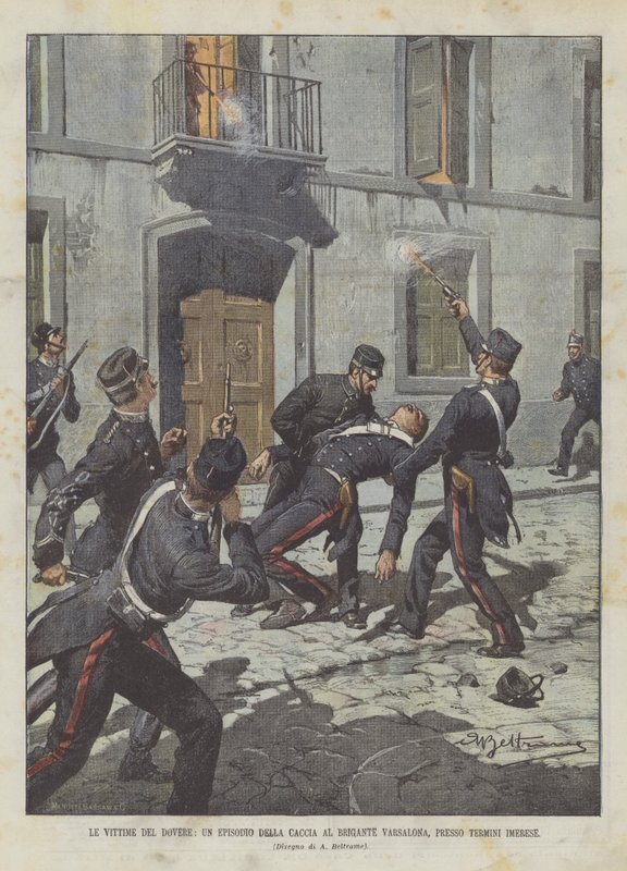 The Victims of Duty, ett avsnitt från Jakten på Varsalona-briganden, vid Termini Imerese av Achille Beltrame