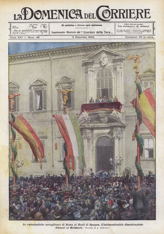 Roms entusiastiska välkomnande till de kungliga i Spanien av Achille Beltrame