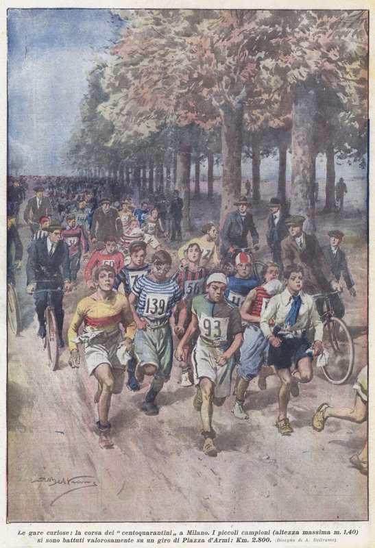 De nyfikna loppen, de hundrafyrtios lopp i Milano av Achille Beltrame