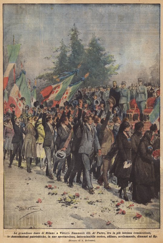 Milanos storslagna högtider till Vittorio Emanuele III av Achille Beltrame
