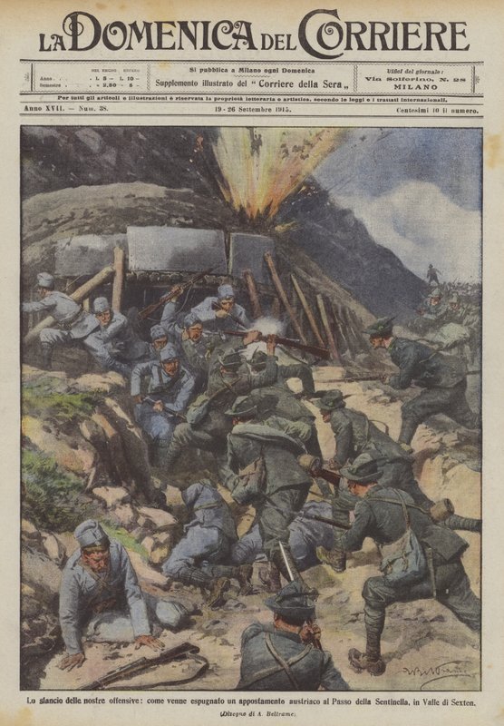 Framgången i våra offensiver, hur erövrades ett österrikiskt bakhåll vid Passo della? av Achille Beltrame