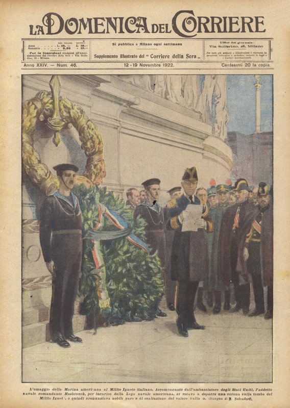 Homage av den amerikanska flottan till den italienska okände soldaten av Achille Beltrame
