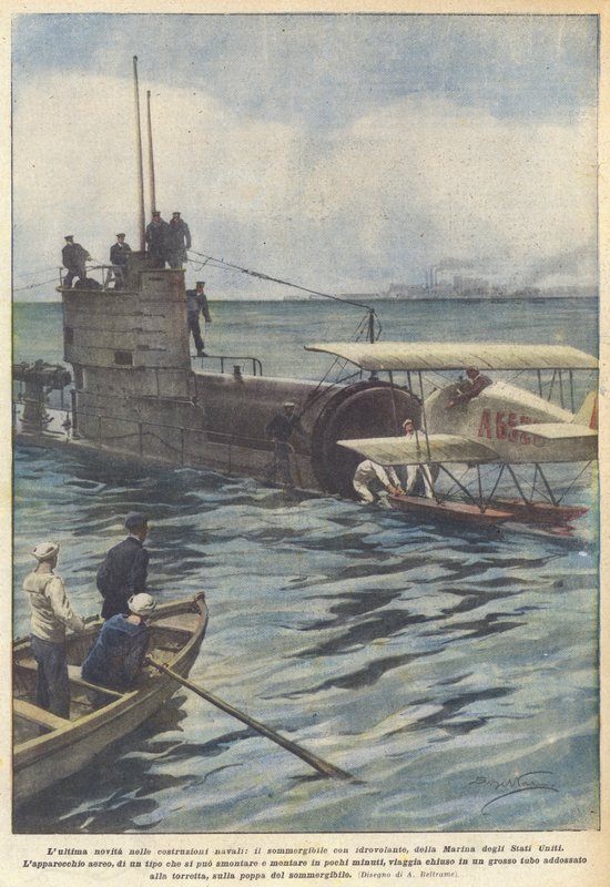 Det senaste inom skeppsbyggnad, den amerikanska flottans sjöflygplansubåt av Achille Beltrame