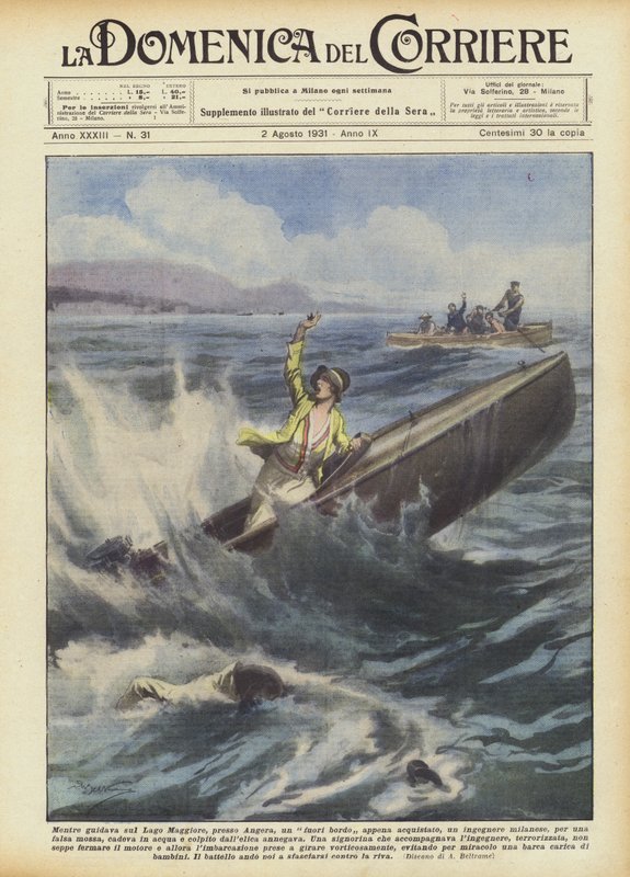 När du kör en nyinköpt överbord på Lago Maggiore, nära Angera? av Achille Beltrame