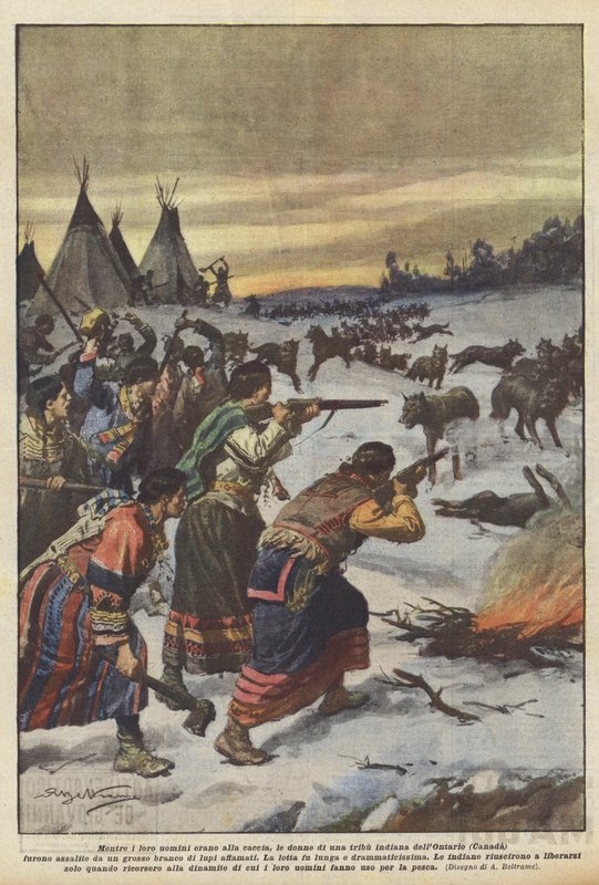 Medan deras män jagade, var kvinnorna i en Ontario-indiansk stam (Kanada) det? av Achille Beltrame