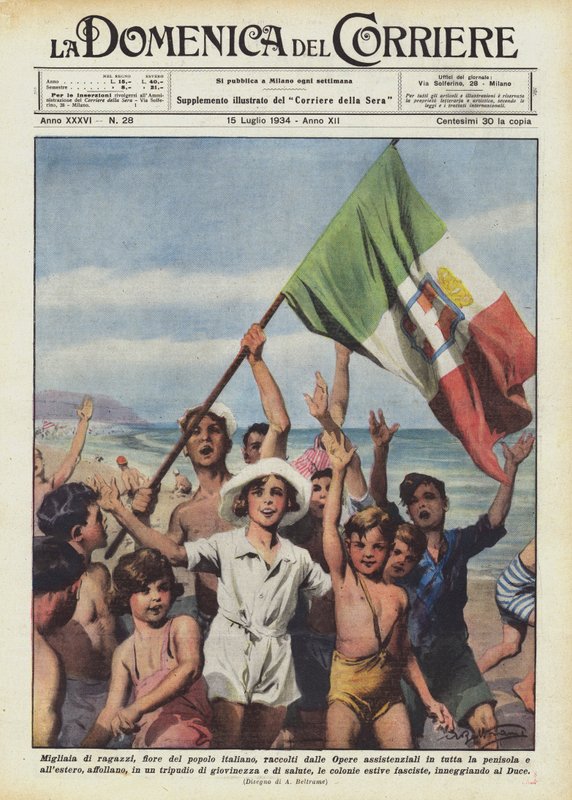 Tusentals unga människor, det italienska folkets blomma, samlade av välfärdsverken sammanlagt? av Achille Beltrame