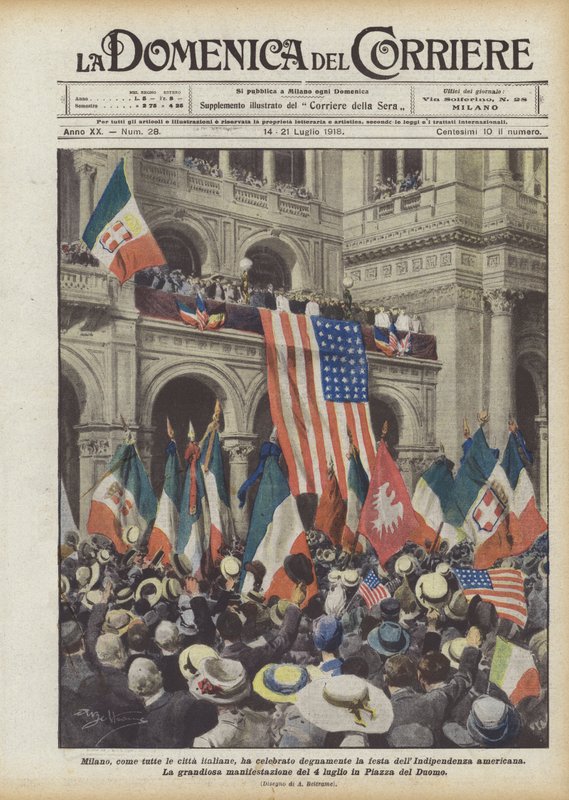 Milano, som alla italienska städer, firade den amerikanska självständighetsdagen med värdighet av Achille Beltrame