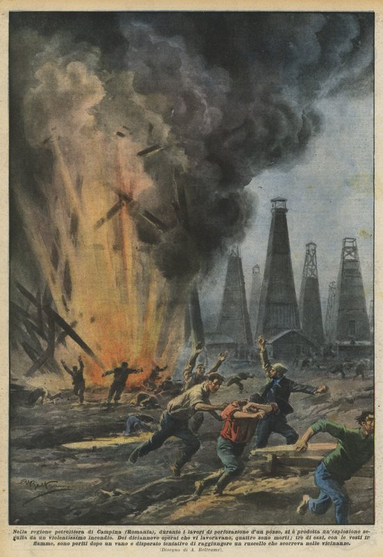 I oljeregionen Campina (Rumänien), under borrningen av en brunn? av Achille Beltrame