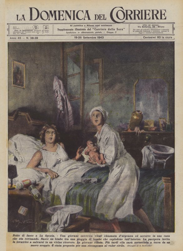 Brandnatt i La Spezia av Achille Beltrame