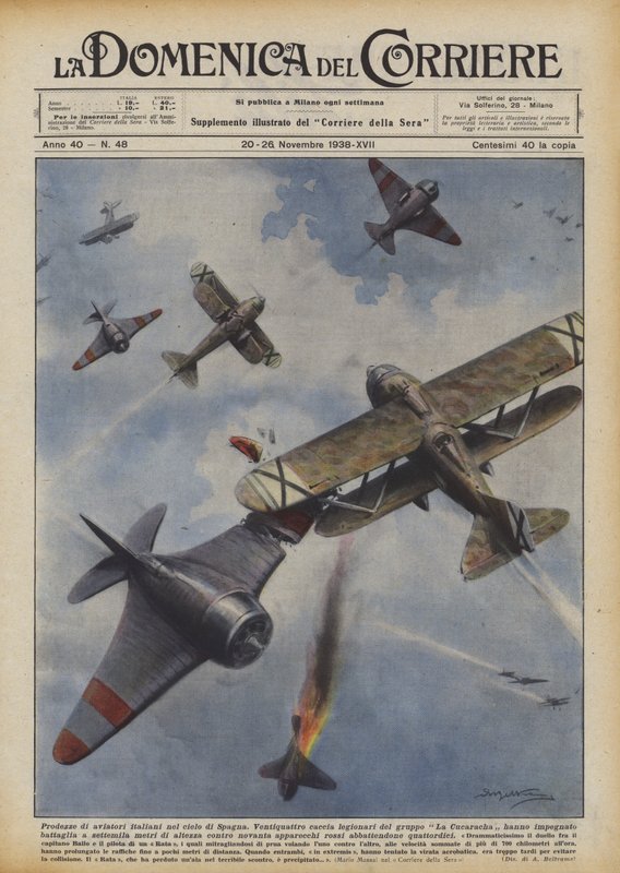 Italienska flygares bedrifter i Spaniens himmel av Achille Beltrame