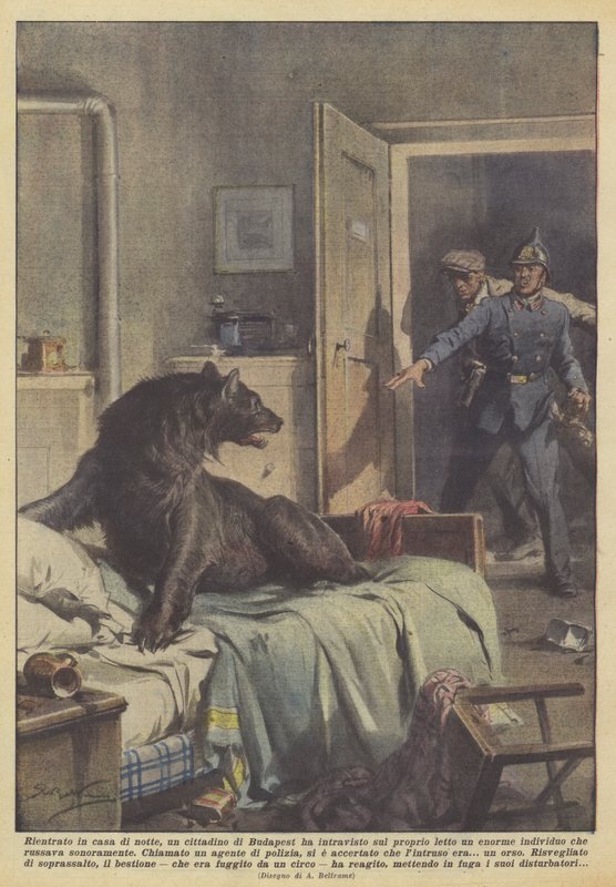 Väl hemma på natten, fick en medborgare i Budapest en skymt av en enorm man på sin säng? av Achille Beltrame