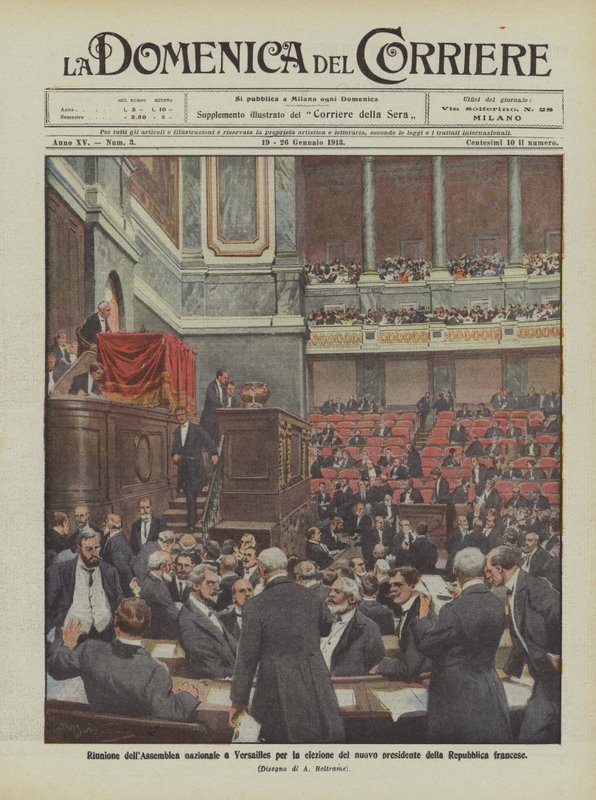 Möte för nationalförsamlingen i Versailles för valet av den nya presidenten för den franska republiken av Achille Beltrame