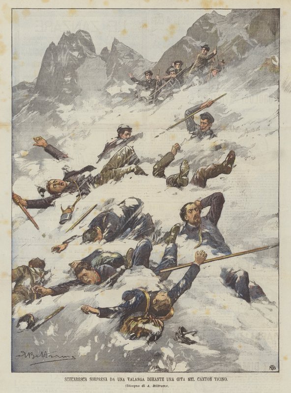 Skolbarn överraskade av en lavin under en resa i kantonen Ticino av Achille Beltrame