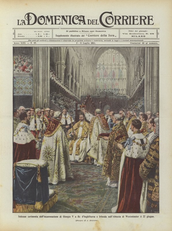 Högtidlig ceremoni för kröningen av George V till kung av England och Irland i klostret? av Achille Beltrame