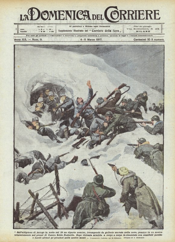 På Asiago-platån på natten den 19 en fiende tilldelning, bryta igenom tunnlar grävda in i? av Achille Beltrame