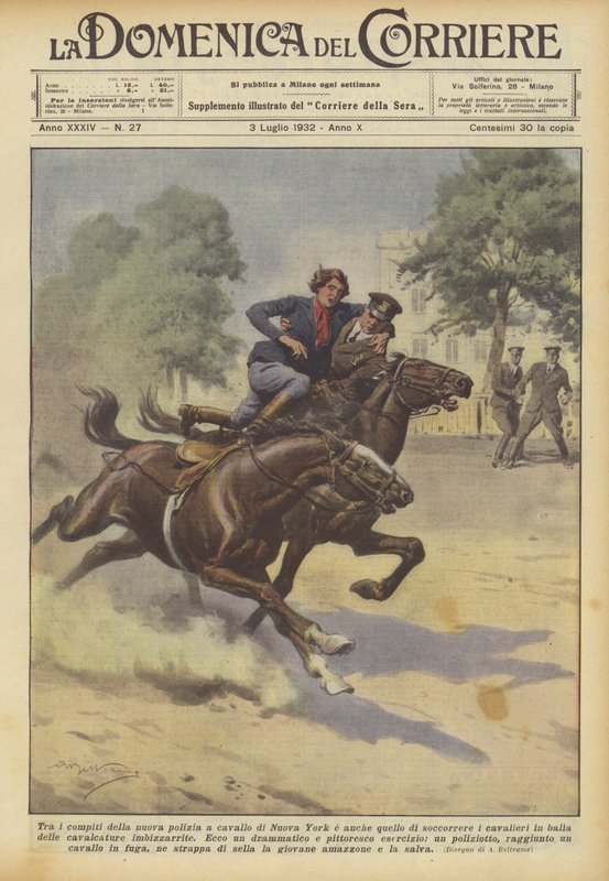 Bland uppgifterna för den nya New York Horse Police och även att rädda ryttarna? av Achille Beltrame