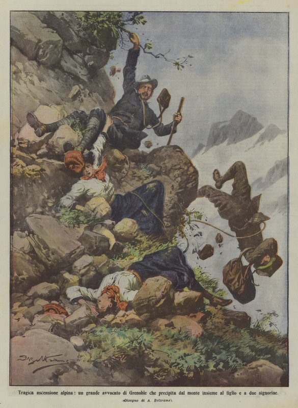Tragisk alpin bestigning, en stor Grenoble-advokat som faller från berget tillsammans? av Achille Beltrame