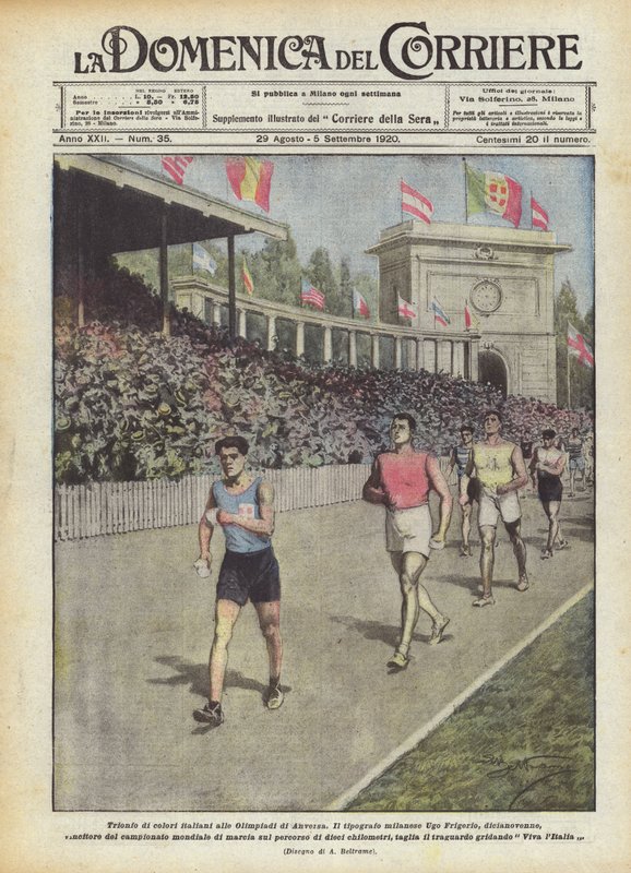 Triumf av italienska färger vid Olympiska spelen i Antwerpen av Achille Beltrame