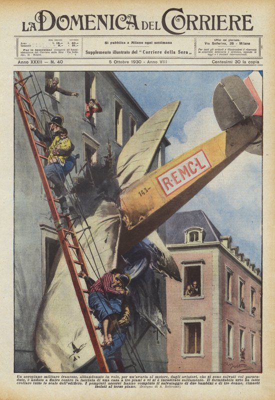 Ett franskt militärflygplan, övergivet under flygningen av flygarna för ett motorfel? av Achille Beltrame