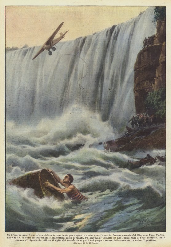 En bisarr amerikansk kväll stängdes i en tunna för att övervinna det berömda Niagara-vattenfallet även i år av Achille Beltrame