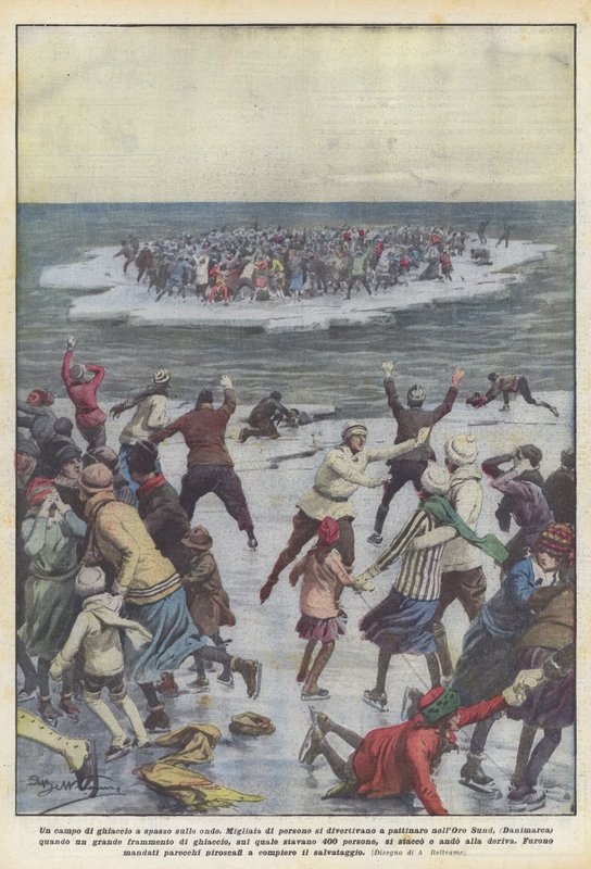 Ett isfält som går på vågorna av Achille Beltrame