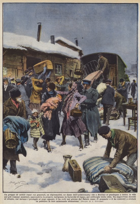 En grupp ryska adelsmän (tidigare generaler, före detta diplomater, före detta damer av aristokratin) än i Berlin? av Achille Beltrame