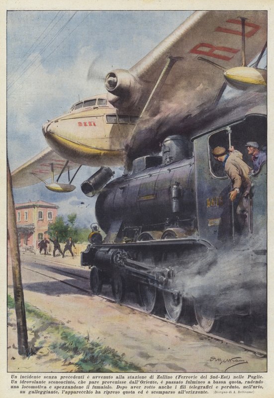 En aldrig tidigare skådad olycka inträffade vid Zollino-stationen (Ferrovie del Sud-Est) i Puglia av Achille Beltrame