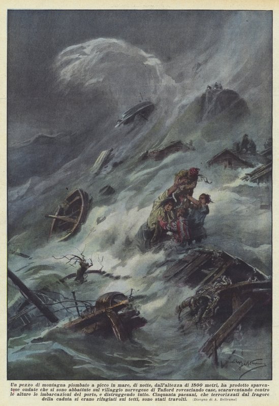 En bit berg störtade ned i havet, på natten, från en höjd av 1800 meter? av Achille Beltrame