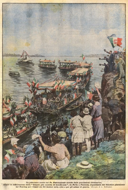 En pittoresk procession på Po av Achille Beltrame