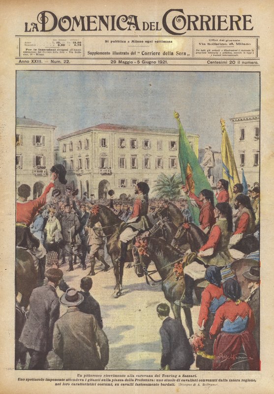 En pittoresk mottagning vid Touring-karavanen i Sassari av Achille Beltrame